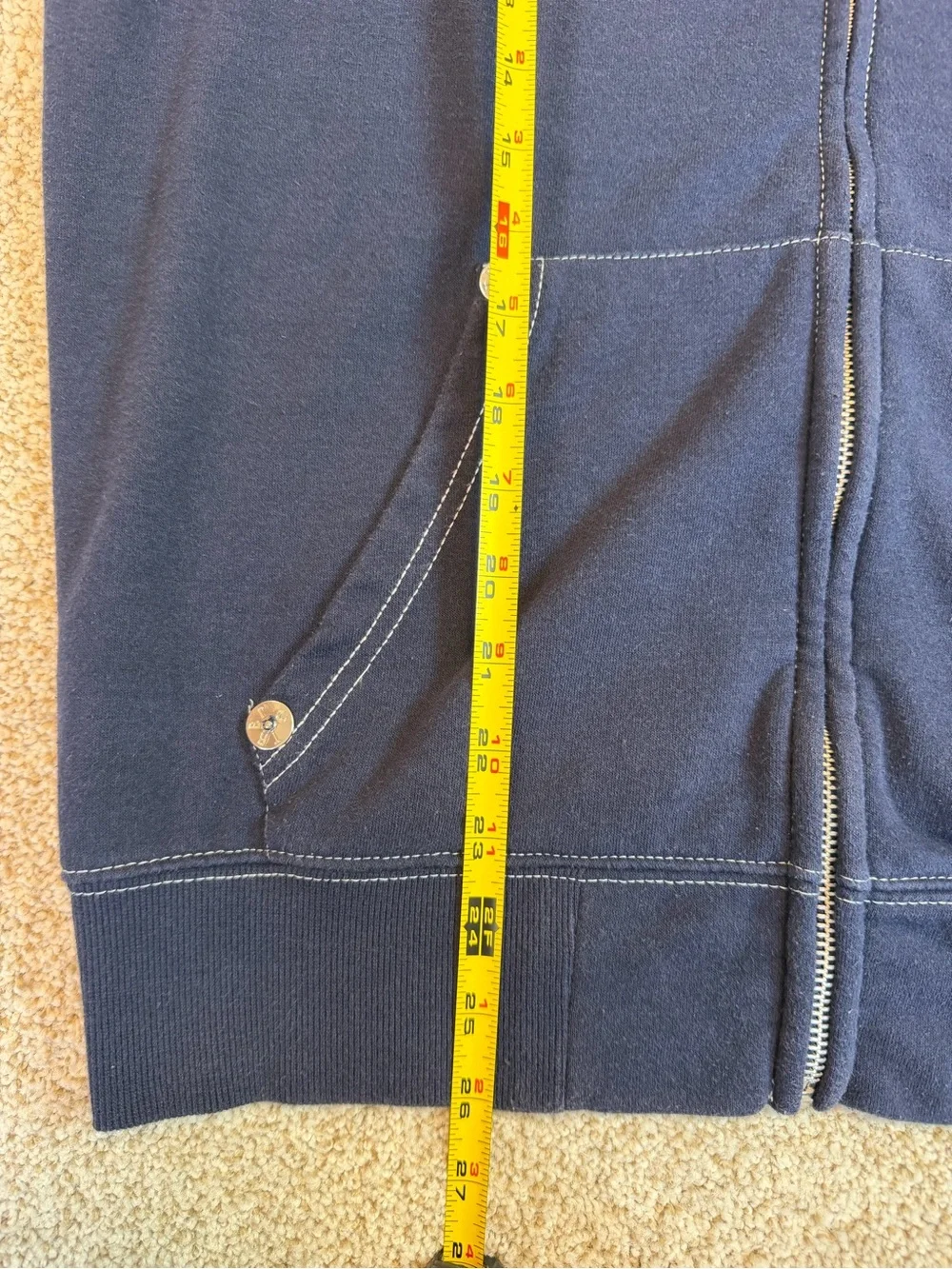 True Religion Buddha World Tour Full Zip Hoodie Navy Blue Mens Size Medium